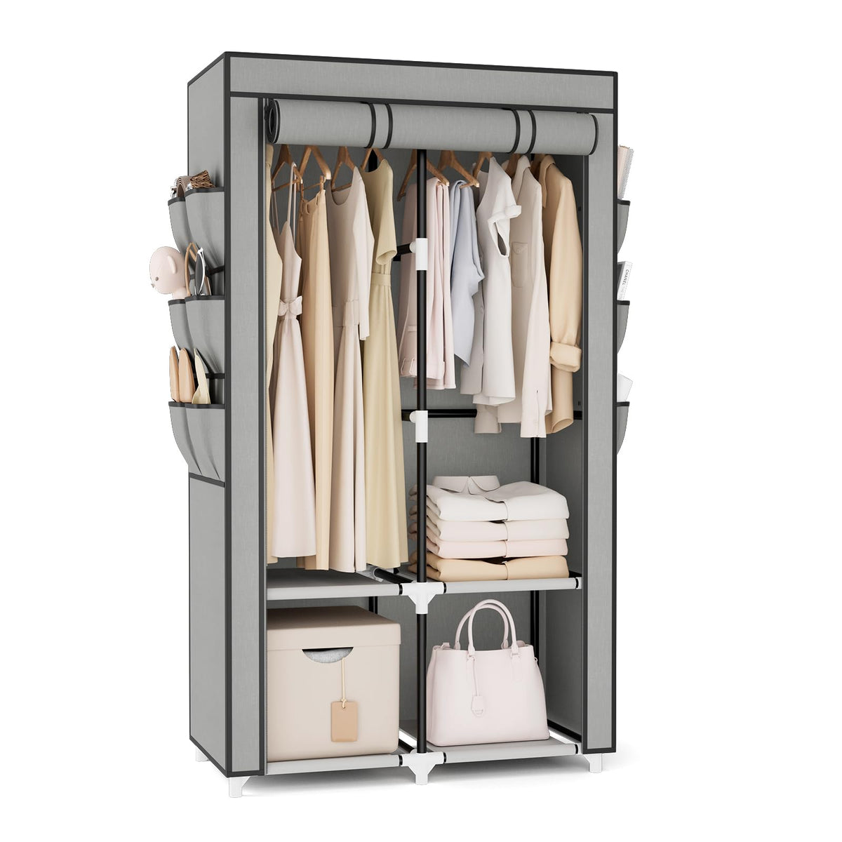 VTRIN portable closet wardrobe assembly shows simple, tool-free setup for any room.