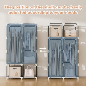 VTRIN portable closet wardrobe compact footprint fits tight spaces like bedrooms.