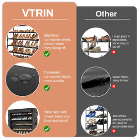 VTRIN shoe rack with 8 pockets stores small items like keys