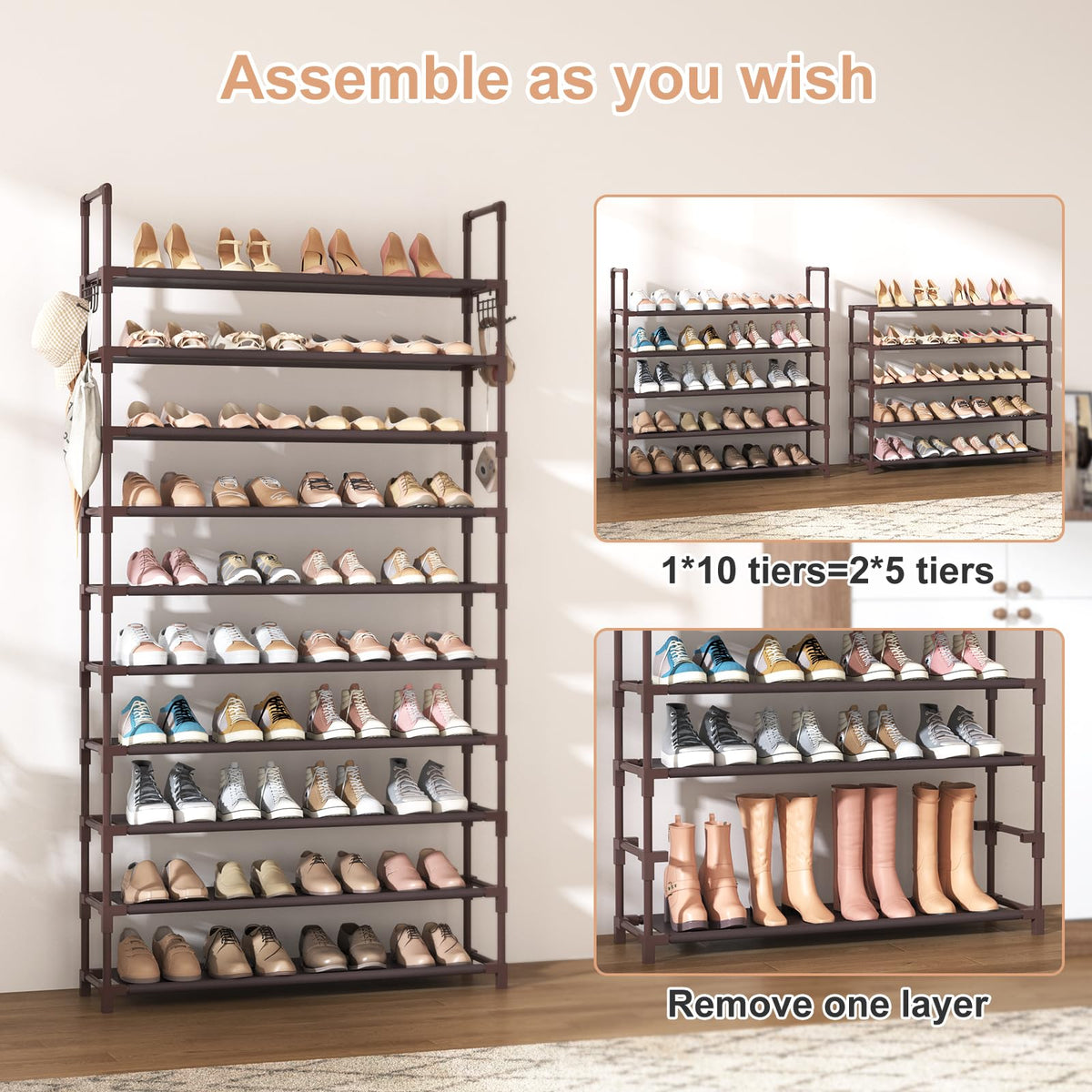 VTRIN shoe rack in closet used for organized storage
