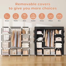 VTRIN portable closet six pockets for small items and accessories.