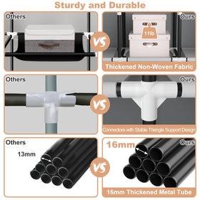 VTRIN sturdy frame uses 16mm tubes for reliable long-term storage