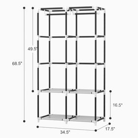 VTRIN wardrobe shelves showcase four levels for folded items and accessories