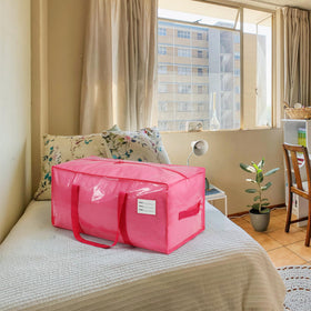 VTSVTS pink moving bags featuring double zipper for easy packing and access.