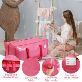 VTSVTS pink bag open with hangers for easy packing