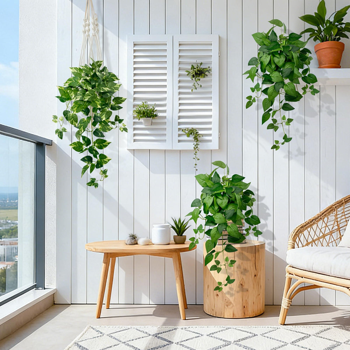 VUAHAUL ultra-realistic leaf texture on pothos ivy for natural vitality indoors.