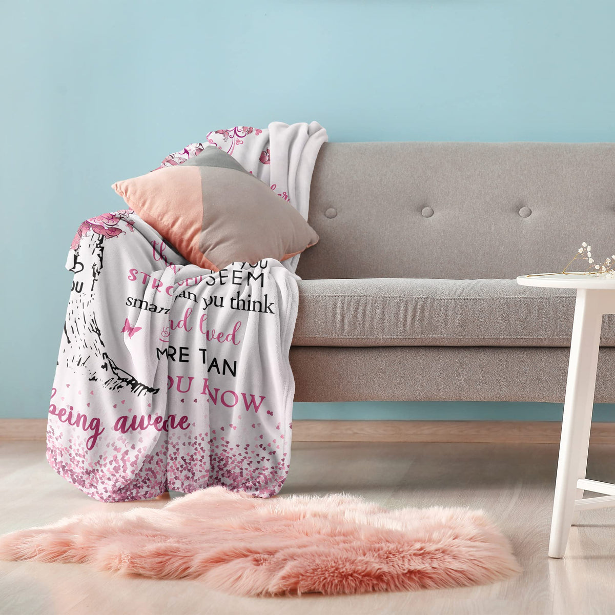 Vuinezo bedtime snuggle blanket draped for a comforting evening routine.