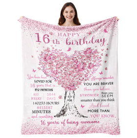 Vuinezo Sweet 16 Blanket on bed for cozy study nights.