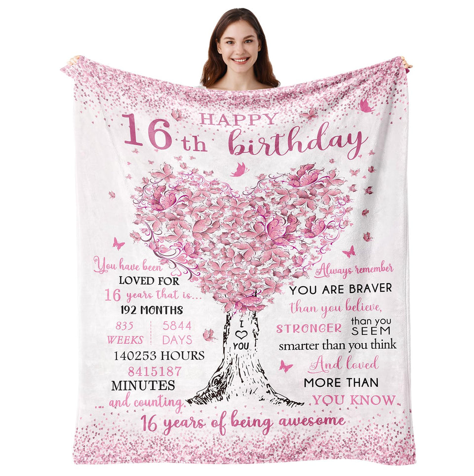 Vuinezo Sweet 16 Blanket on bed for cozy study nights.