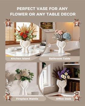 VUZDVJO Gift-ready white vase for weddings or anniversaries.