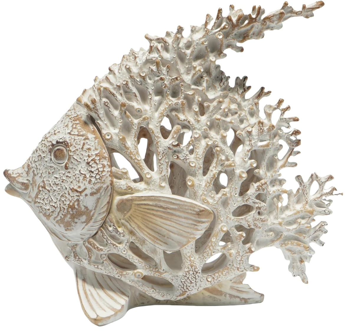 VVGIFTS beach coastal decor angelfish statue perfect on shelves