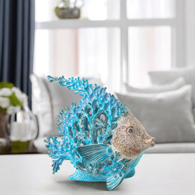 VVGIFTS angelfish sculpture in polystone for durable coastal décor display.