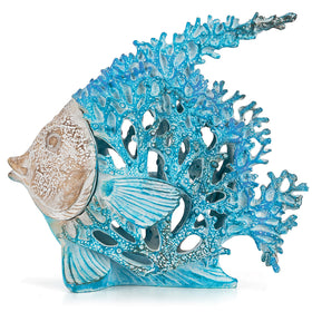 VVGIFTS angelfish sculpture on tabletop display ideal for desks and mantels.