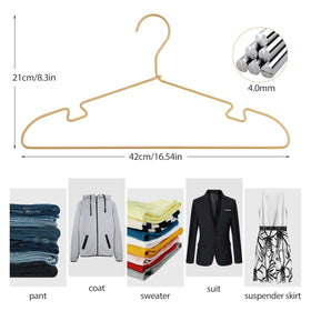 VWV hangers with rounded shoulders preserve garment shape and reduce bulging.