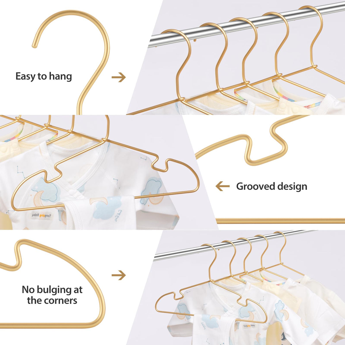 VWV waterproof, fade-proof hangers resist rust in damp nurseries.