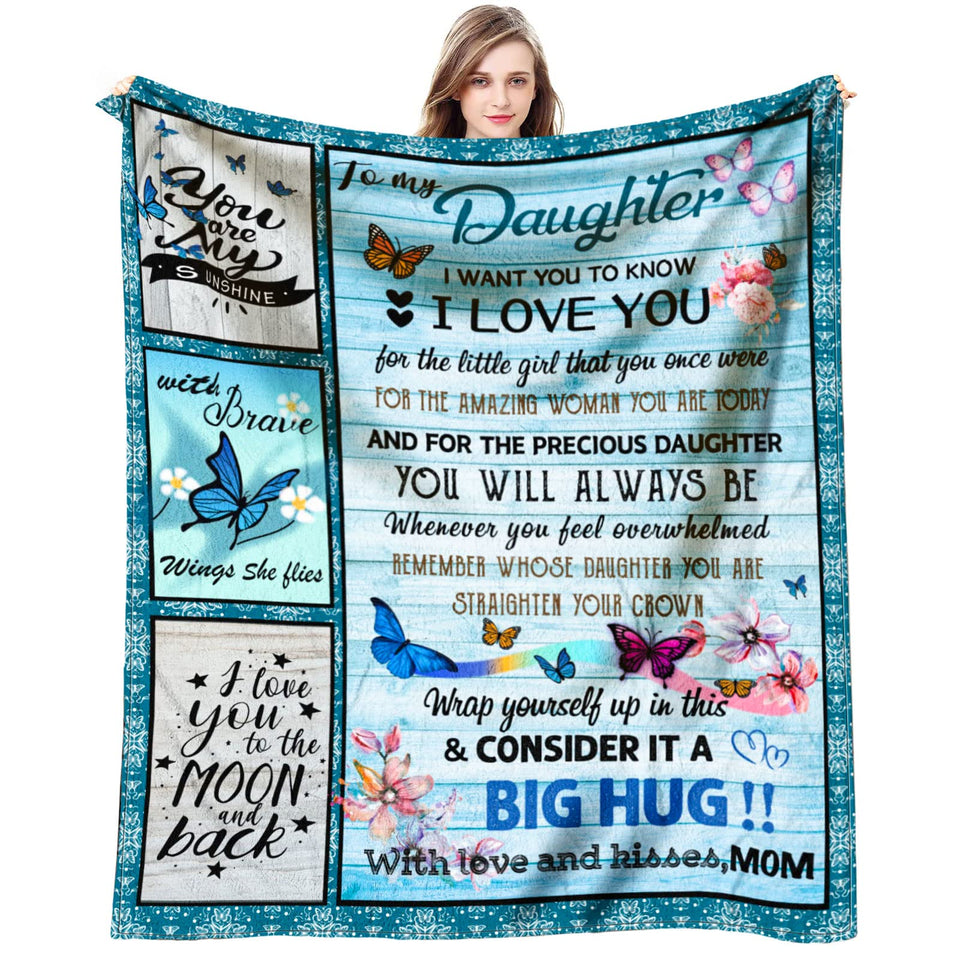 VXDRZGT daughter blanket with heartfelt quote for comforting warmth.