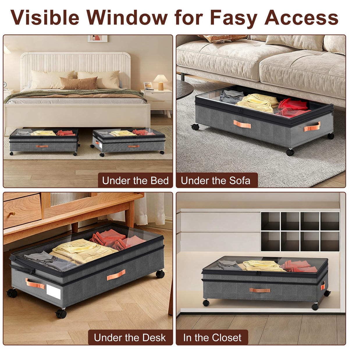 VXEAPADE dorm and bedroom storage solution for seasonal clothes and blankets.