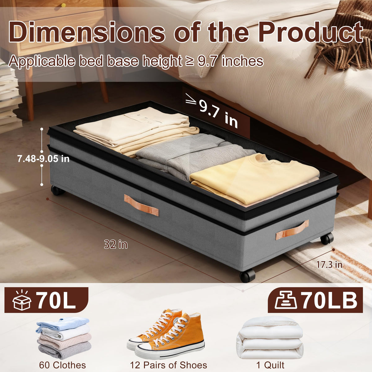 VXEAPADE see-through window bins for quick content recognition.