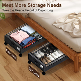 VXEAPADE organizer fits under bed or in closet to maximize space.