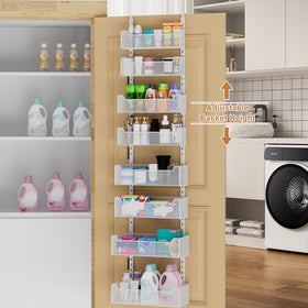 VyGrow 8 adjustable baskets optimize pantry and bathroom organization.