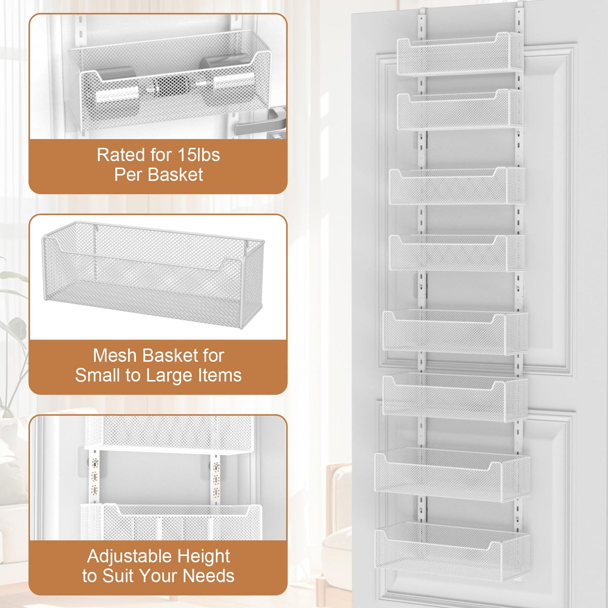 VyGrow Adhesive stickers stabilize the unit during door movements.