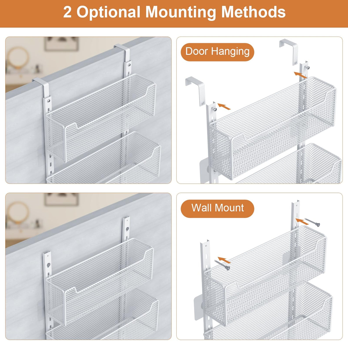 VyGrow door organizer includes adhesive stickers to minimize movement during door use