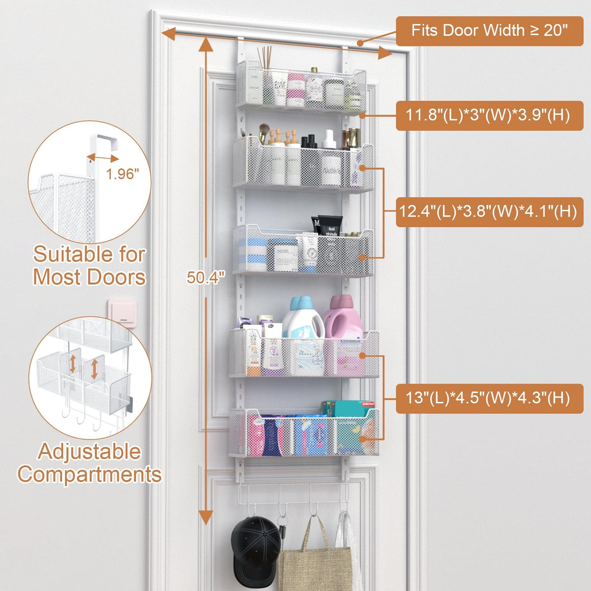 VyGrow rust-resistant carbon steel organizer keeps offices and bath essentials organized