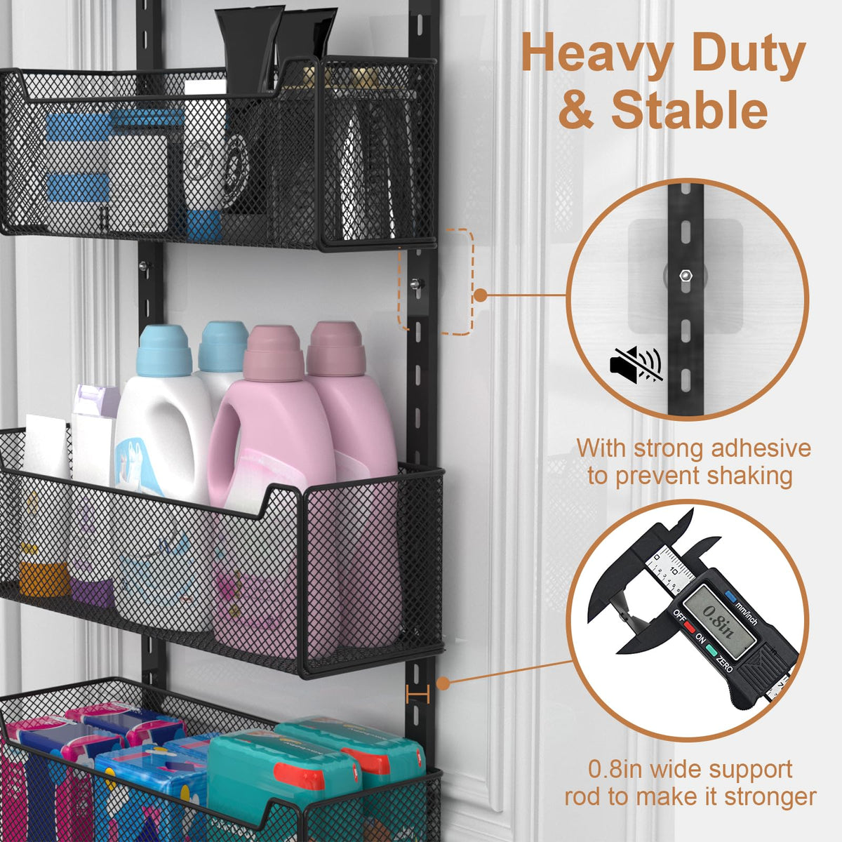VyGrow eight-tier configuration enables flexible organization of household items.