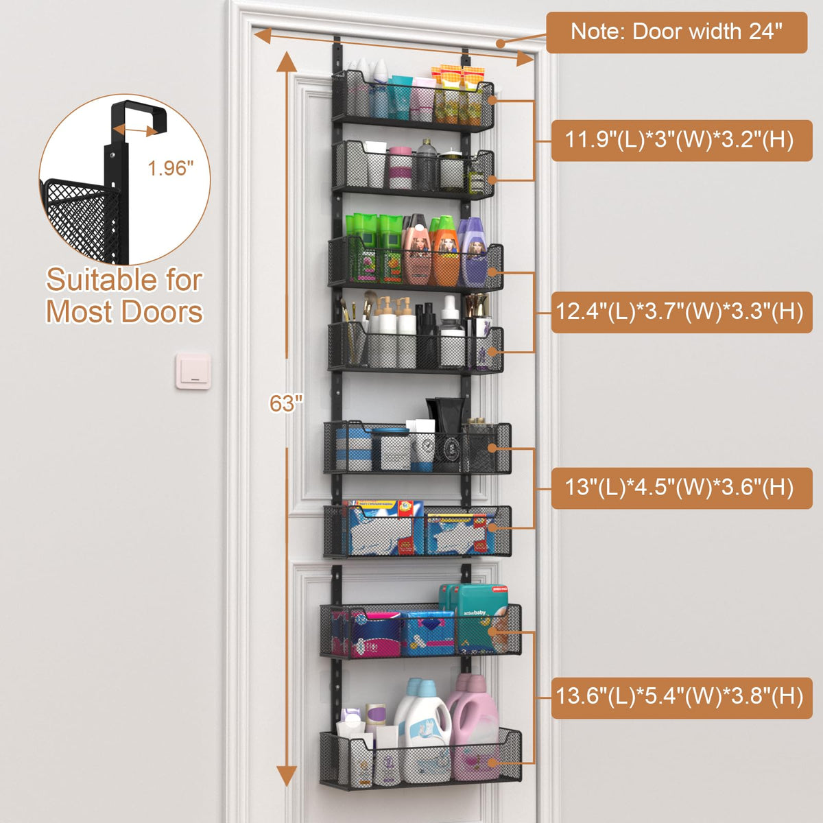 VyGrow adhesive stabilizers included to minimize movement during door operation.