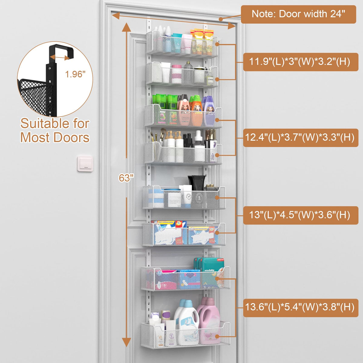 VyGrow Rust-resistant carbon steel construction ensures durable door storage.
