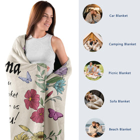 VZITSQS blanket closeup fabric weave emphasizes durable, cozy fibers