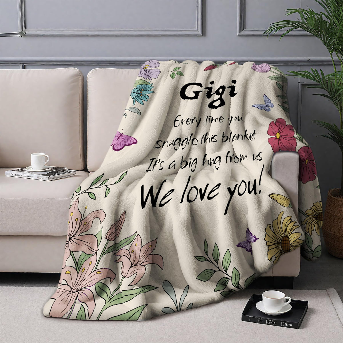 VZITSQS Blanket on cozy sofa, inviting relaxation and warmth.