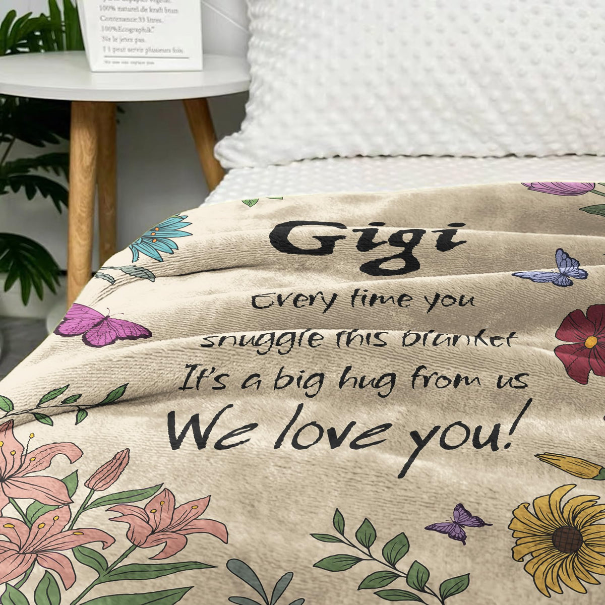 VZITSQS Gigi gift idea blanket, a soft, comforting keepsake.