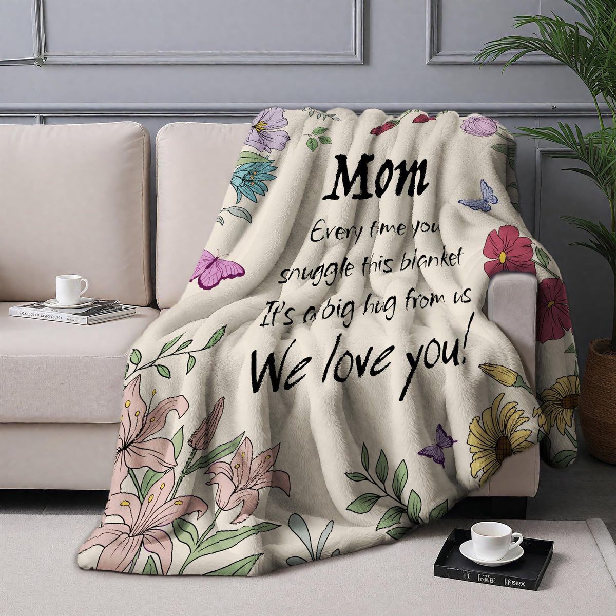 VZITSQS Mothers Day blanket decorative and practical for home use.