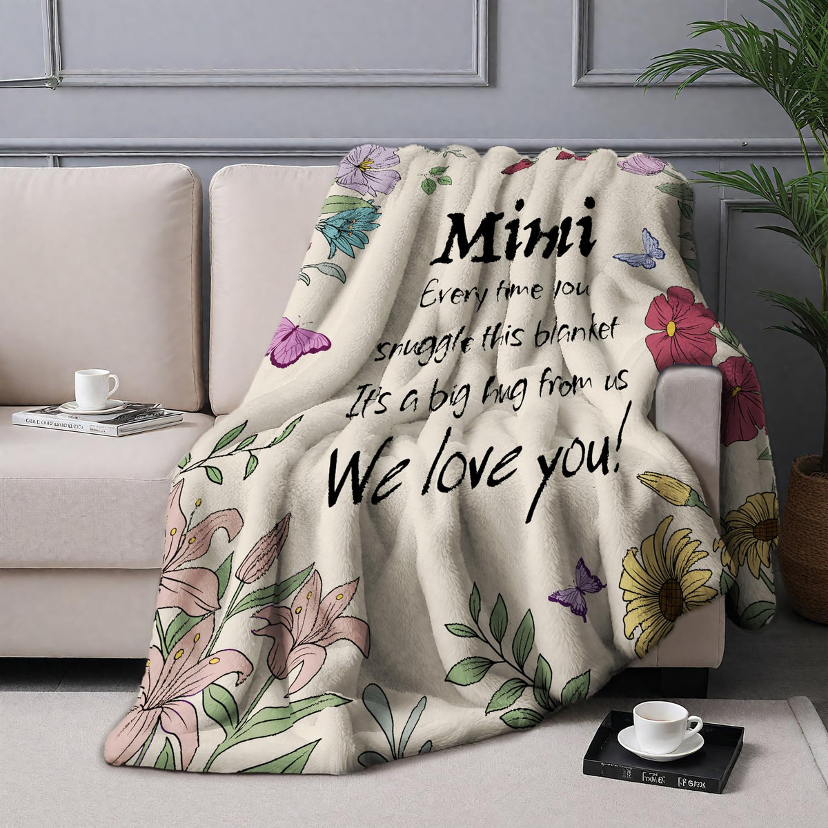 VZITSQS Mothers Day blanket for Mimi evokes warmth and blessing.