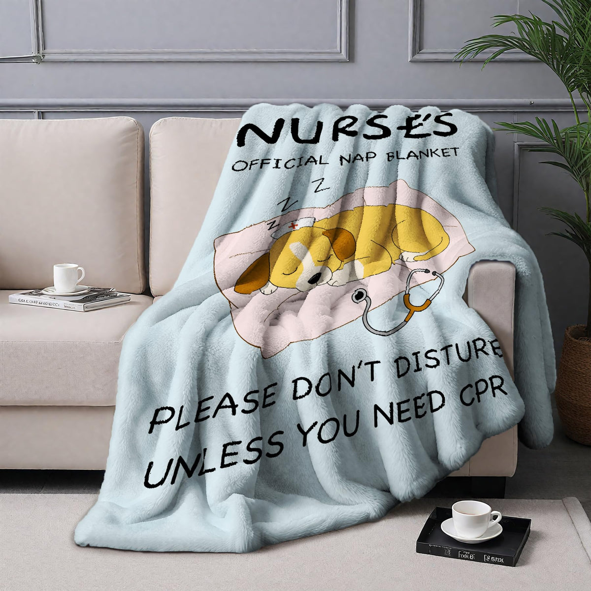 VZITSQS nurse birthday gift blanket offers versatile comfort for breaks.