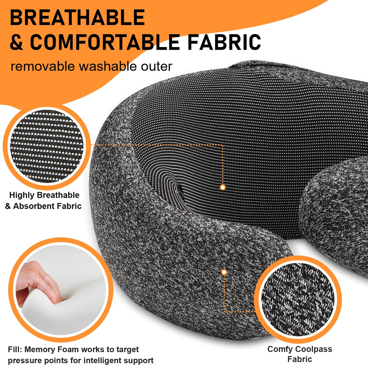 Vzpeun breathable fabric outer layer keeps neck dry and comfy.