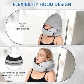 Vzpeun hooded design blocks cabin light for undisturbed sleep on planes.