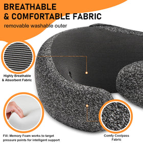 Vzpeun breathable outer fabric keeps neck dry during travel sessions.