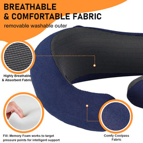 Vzpeun breathable fabric keeps neck dry and cool during travel.