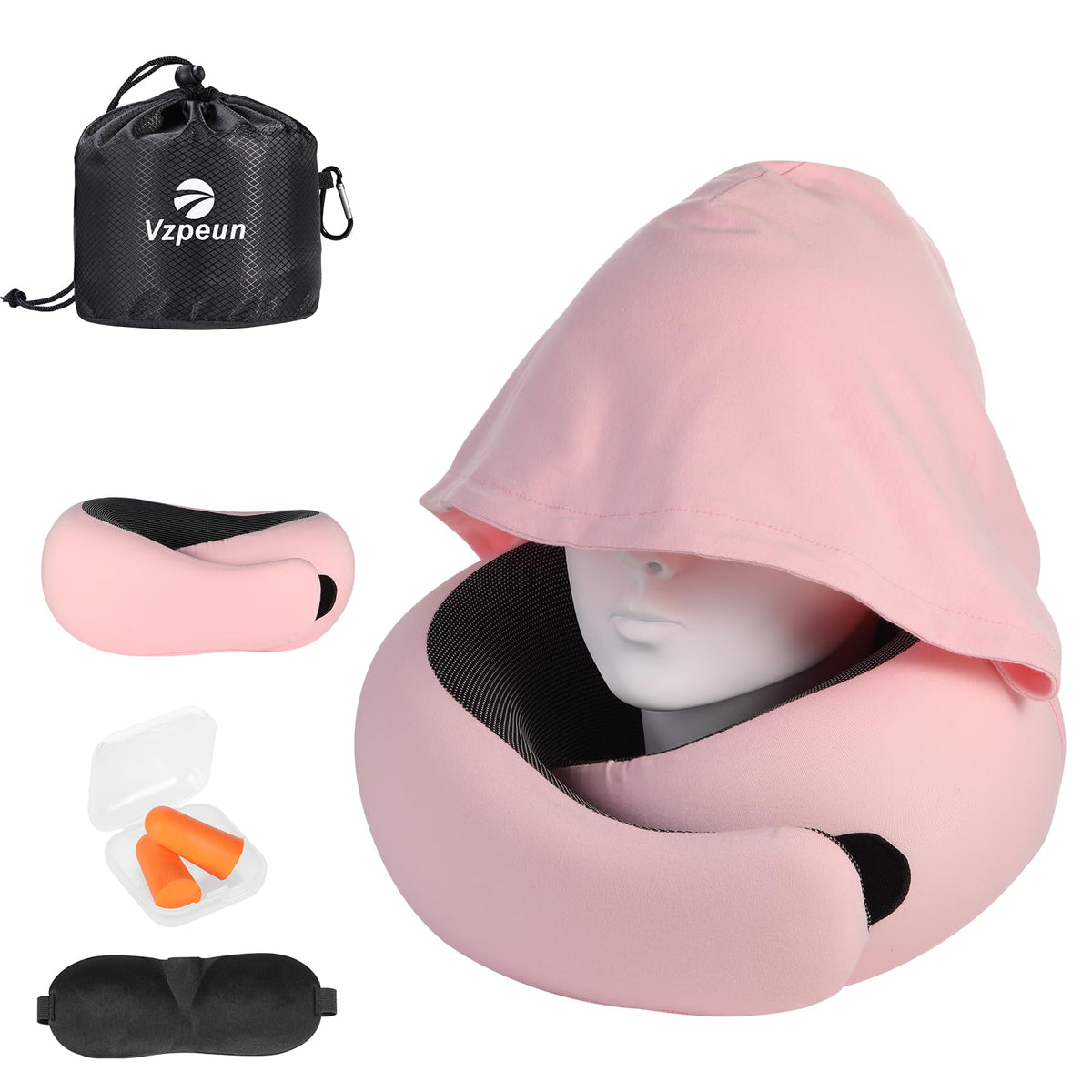 Vzpeun pillow demonstrates lightweight portability for travel.