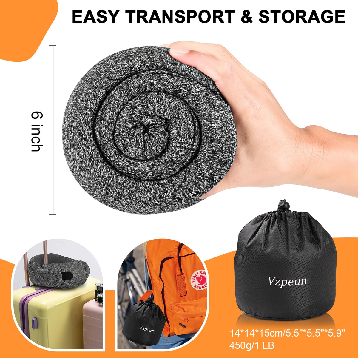 Vzpeun pillow includes eye mask and earplugs for quiet rest.