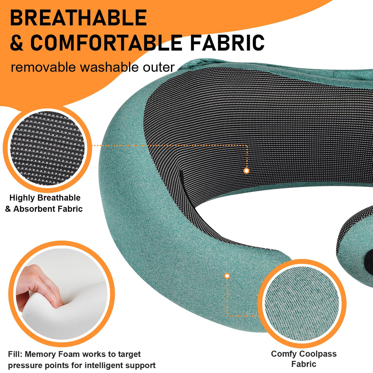 Vzpeun travel pillow includes eye mask and earplugs for quieter rest.