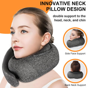 Vzpeun travel pillow comes with eye mask and earplugs for restful travel.