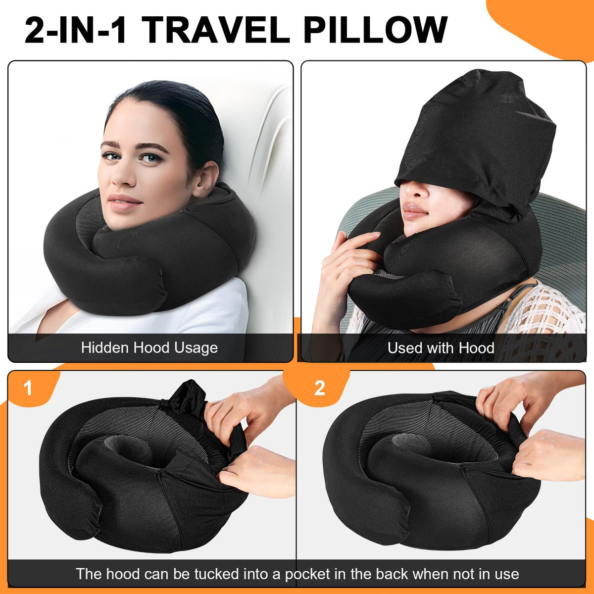 Vzpeun memory foam pillow provides neck support and contouring for comfortable journeys