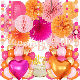Vztipki hot-pink orange balloon set adds warm autumn ambience for stylish parties.