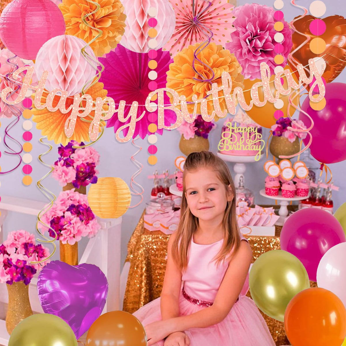 Vztipki tissue pom poms create soft, romantic ceiling decor.