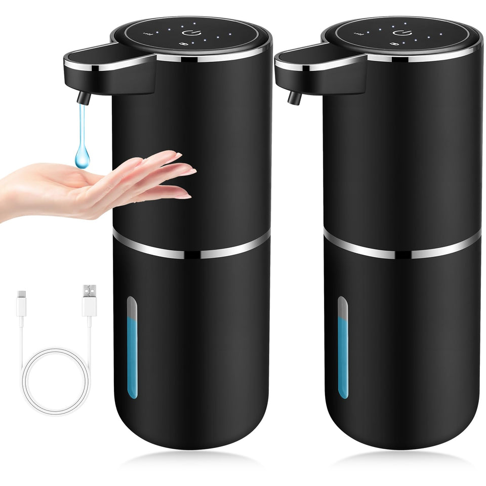 VZZNN 2-pack automatic soap dispenser front view for easy, hygienic handwashing.