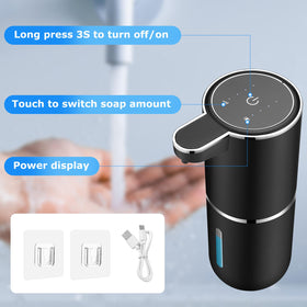 VZZNN automatic soap dispenser side view highlights sleek vertical design.