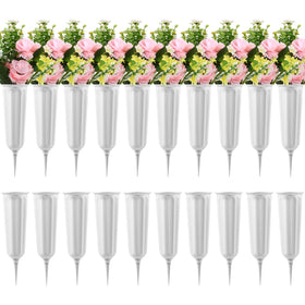 VZZNN cemetery vase with spikes secures flowers on grass.